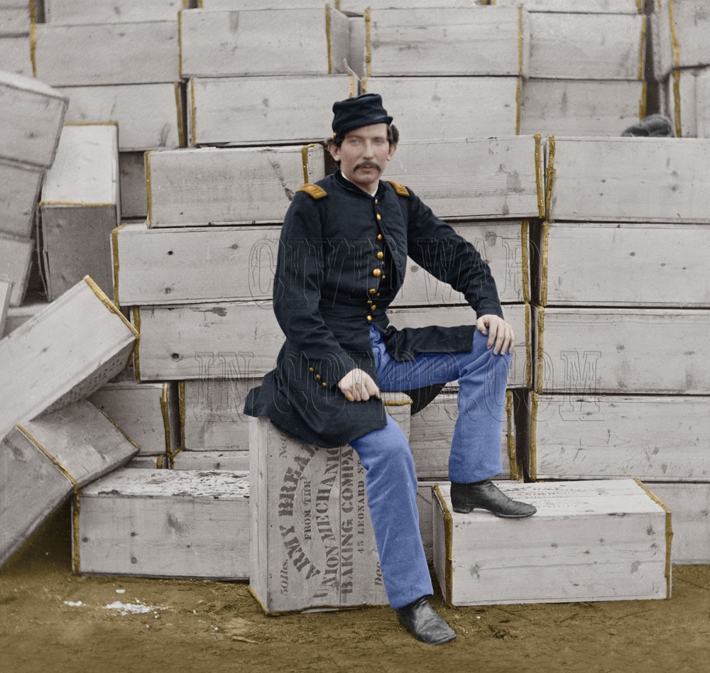 Captain James Forsyth Provost Marshall Color Tinted photo Civil War 00809