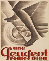 Une Peugeot Vintage Bicycling Poster Bicycle Art