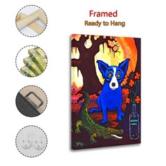 Blue Dog George Rodriguez Canvas Art Home Decor Poster