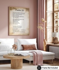 Psalm 23 Print – Bible Verse Poster – Scripture Art – Inspiring Gift for Men Wo