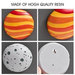 4Pcs Outer Space Planets Wall Decor – 3D Planet Theme Sculptures for Kids Room,