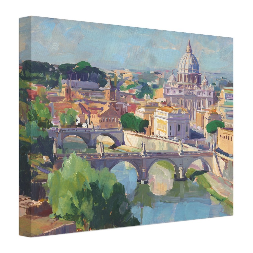 Rome St Peter’s Basilica Painting Canvas Print Vatican City Wall Art Italy