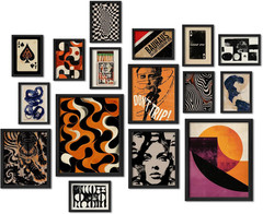 16 PCS Retro 70s Wall Art Set, Vintage Prints for Aesthetic Home Decor