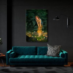 Canvas Wall Art Fairy Tale Midsummer Eve with A Girl and Elves by Edward Robert