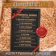 8 Powerful Words for the Day Motivational Poster 11×17 Framed Gift Wall Decor