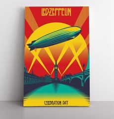 Vintage Led Zeppelin Concert Poster Print on Framed Canvas Wall Art Classic Rock