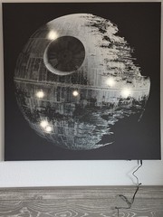 Death Star Canvas Art Poster Print Home Wall Decor Star Wars LED Pottery Barn