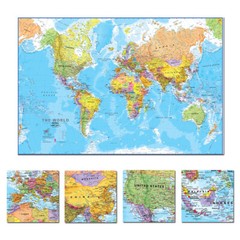 World Map Wall Decor Special Collectors Edition Blue Ocean 24 x 36 Inch