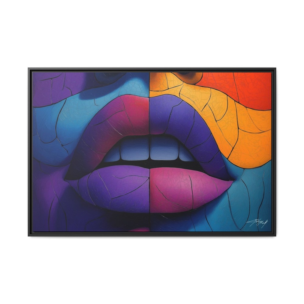 Abstract Lips Canvas Wall Art Dental Office Decor Modern Art Dentistry Display