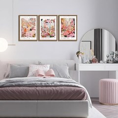 Floral Wall Art Set of 3 Market Canvas Wall 16L» x 12W» Colorful Flower Framed