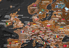 WORLD MAP Canvas Print Framed Wall Art Picture Image k-A-0205-b-e