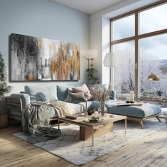 Stunning 24×48 Hand-Painted Abstract Canvas Decor for Luxury Living Spaces