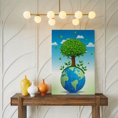 Wall Art Vibrant, Stylized Illustration Of A Lush Green Tree With Canvas Print