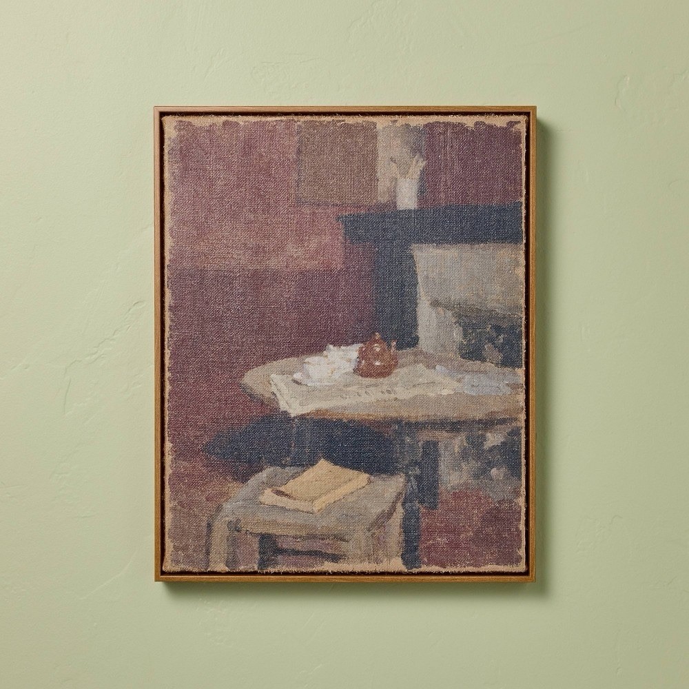 Hearth & Hand Magnolia 20×16 Framed Burlap Dining Still Life Wall Art NEW