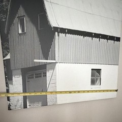 Black and White Barn Canvas Print, Modern Farm Life Art, 24×30 in, Ready to Hang