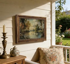 Framed Vintage Classical Swan Canvas Wall Art White Swan Painting Picture Wal…