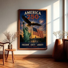Freedom & Unity Wall Art Celebrate 250 Years of America, 4th of July Poster