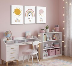 3 Pcs Boho Nursery Canvas Wall Art Dream Big Be Brave Shine Bright Bohemia Su…