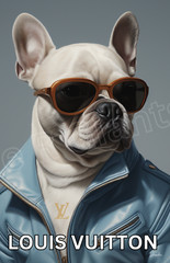Louis Vuitton-French Bull Dog Art , Wall Decor Vuitton Fashion Art 11×17