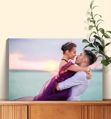 Custom Honeymoon Photo Canvas Wall Art Personalized Couple Vacation Keepsake