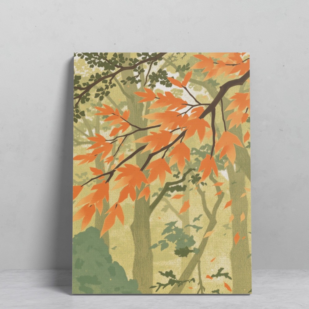 Concise Tree Branch Leaves Serenity Living Room Backdrop Landscape Canvas Prints