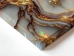Wall Art Abstract White Agate Marble Gold Foil Texture Canvas Print Modern Decor