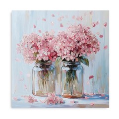 Pink Floral Pictures Farmhouse Pink Floral Wall Art Bouquet in Vase for Home …