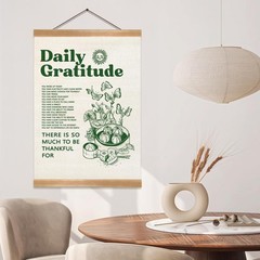 ZTGDA Gratitude Wall Art Vintage Decor,Retro Poster for 16″L x 12″W, Green