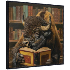 Sylvie «Buffalo Reading in Library» by the Creative Bunch Studio Beaded Black Fr