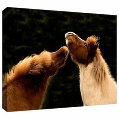 New ArtWall Lindsey Janich «kisssme1a» Unwrapped Canvas Horses Photo 32 x 48