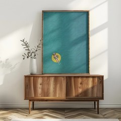 Retro Pool Float Poster Coastal Bathroom Wall Art Turquoise Water Summer Print