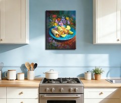 Funny Food Kitchen Wall Art Print, Pictures Food Canvas Prints Dining Room Ki…
