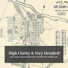 Old Map of Redding, CA 1920 – Vintage Redding California Art