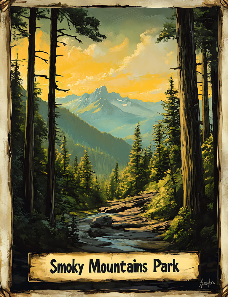SMOKY MOUNTAINS NATIONAL PARK ART WALL POSTER/PRINT 8 OPTIONS FREE SHIPPING n83