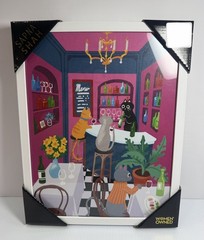 Sapna Shah Cat Bar Wall Art Framed Print 11×14 Women Owned Colorful Modern Decor