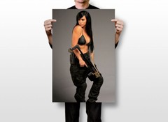 Sexy Model Girl With Guns Picture Print Wall Art Home Decor – POSTER 20×30