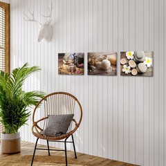 Nachic Wall Spa Canvas Art, Zen Bathroom Decor with 16″L x 12″W, Grey