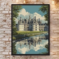 Château De Chambord France Poster, French Castle Wall Art Print