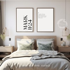 Mark 11:24, Bible Verse Quote, Set of 2 Poster Prints, Home Wall Art Décor