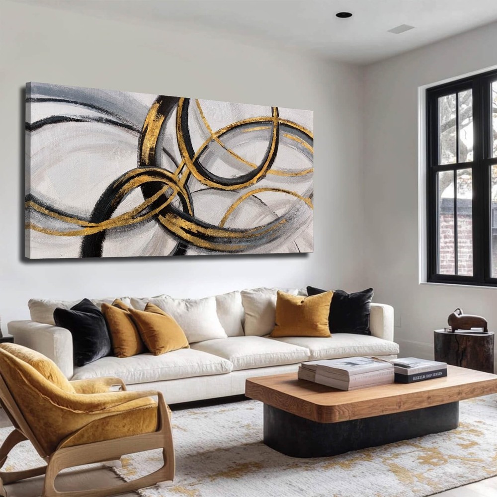 Living Room Decor for Wall Abstract Wall Art 30x60in Black and Gold Wall Art …