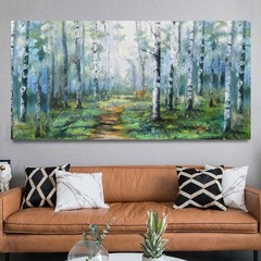 Landscape Wall Art Large Living Room Bedroom Wall Decor White Birch Tree Canv…