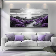 Large Purple Flowers Canvas Art for Living Room & Office Decor 30×60 In