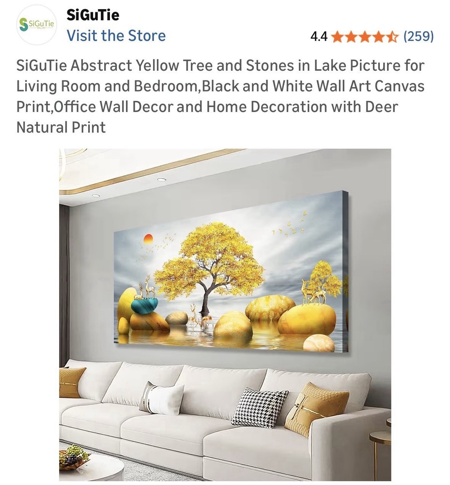 Abstract Painting Unstretched Canvas Print 60×30 Modern Wall Art Home Decor