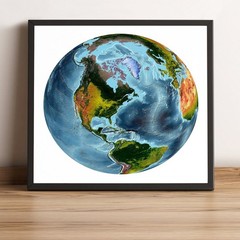 World Map, The World From Space Projection World Map, Frame and printed Map