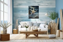 16×20 Dancing Starfish Beach Coastal Canvas Print Wall Art