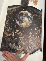 2 Romwe vinyl Moon and stars plus floral posters. NWT.