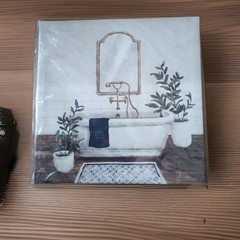 New Special Moments 9 in x 9 in Picture Bathroom Scene Canvas Wall Mount