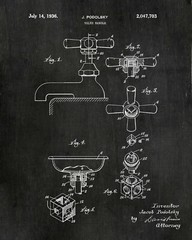 Bathroom Patent Art Prints – 8×10 in. Set of 4 – Restroom Powder Room Wall Decor