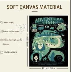 Adventure Time Cartoon Network Series Canvas Poster 12×18 Inches Unframed!