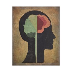 Vintage BRAIN ANATOMY INTUITION Wall Art, Psionic Science Decor, Psychic Poster